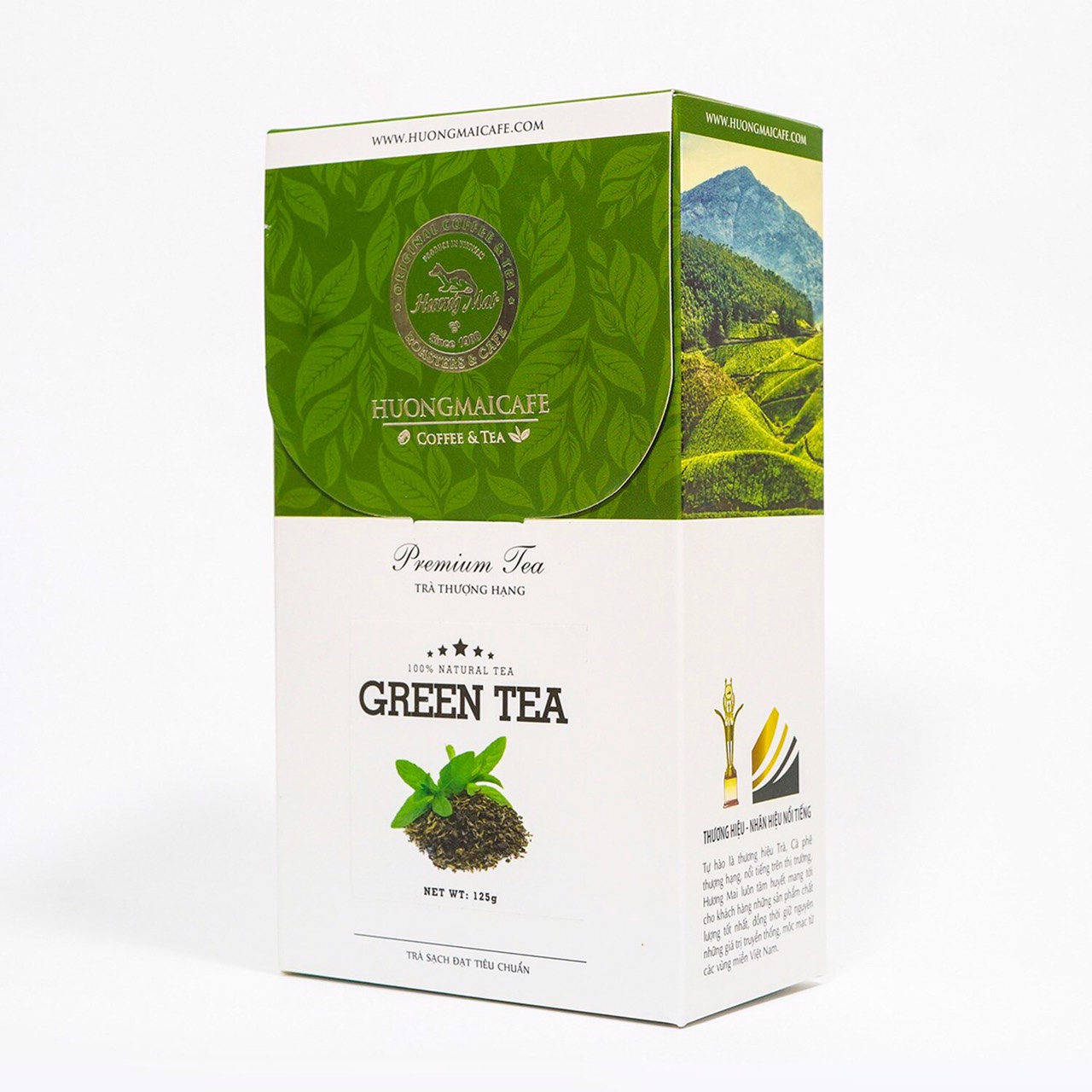 Trà Xanh Truyền Thống Thượng Hạng Hương Mai Cafe Premium Green Tea - 100% Lá Trà Non Tươi Sạch Sao Tẩm Theo Phương Pháp Truyền Thống 125g