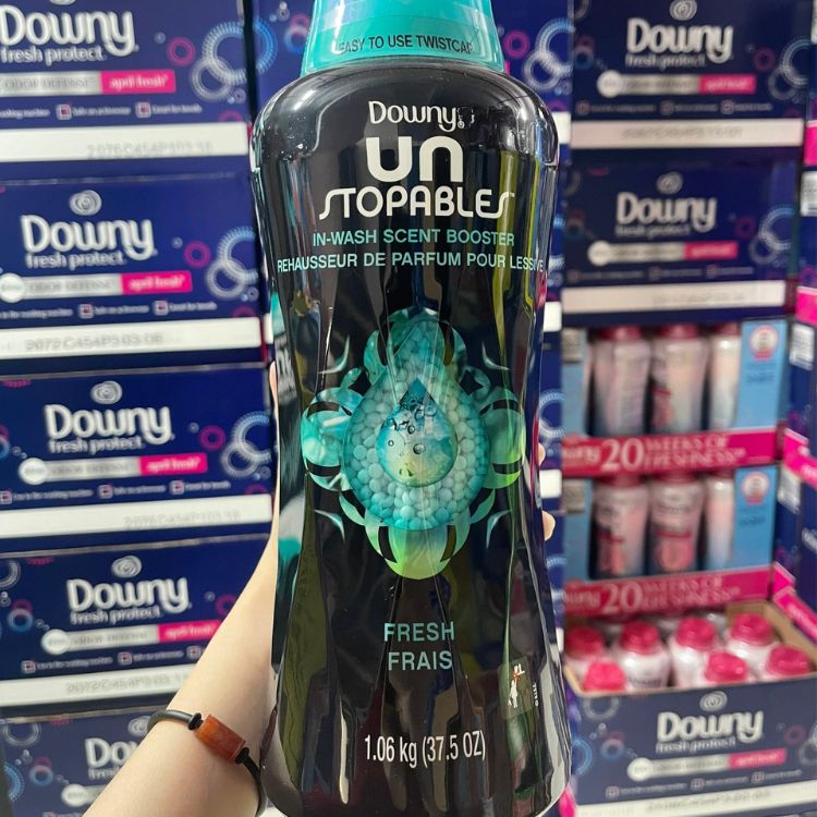 Hạt Xả Vải Downy Unstopables HE In-Wash Scent Booster Beads, Fresh giữ hương thơm lâu làm mềm vải - Xanh 1.06kg