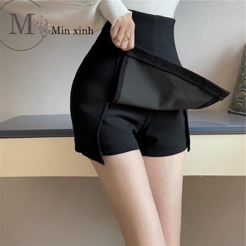  Quần shorts nữ giả váy cạp cao sẻ vạt 2 bên cực xinh