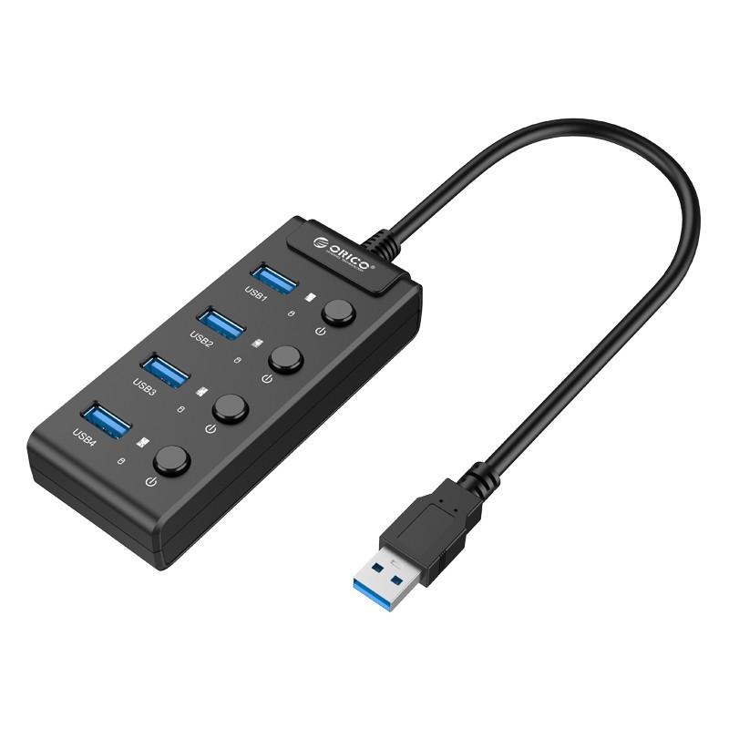 Bộ chia 4 Cổng Usb 3.0 Orico, có nút nguồn riêng từng cổng