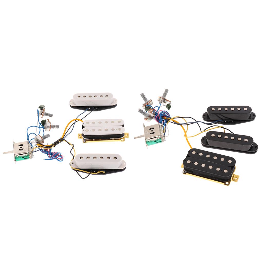 Prewired 6 String Guitar Single Coil Pickup Humbucker Pickup 3 Way Toggle Switch with Volume&Tone Control Knobs