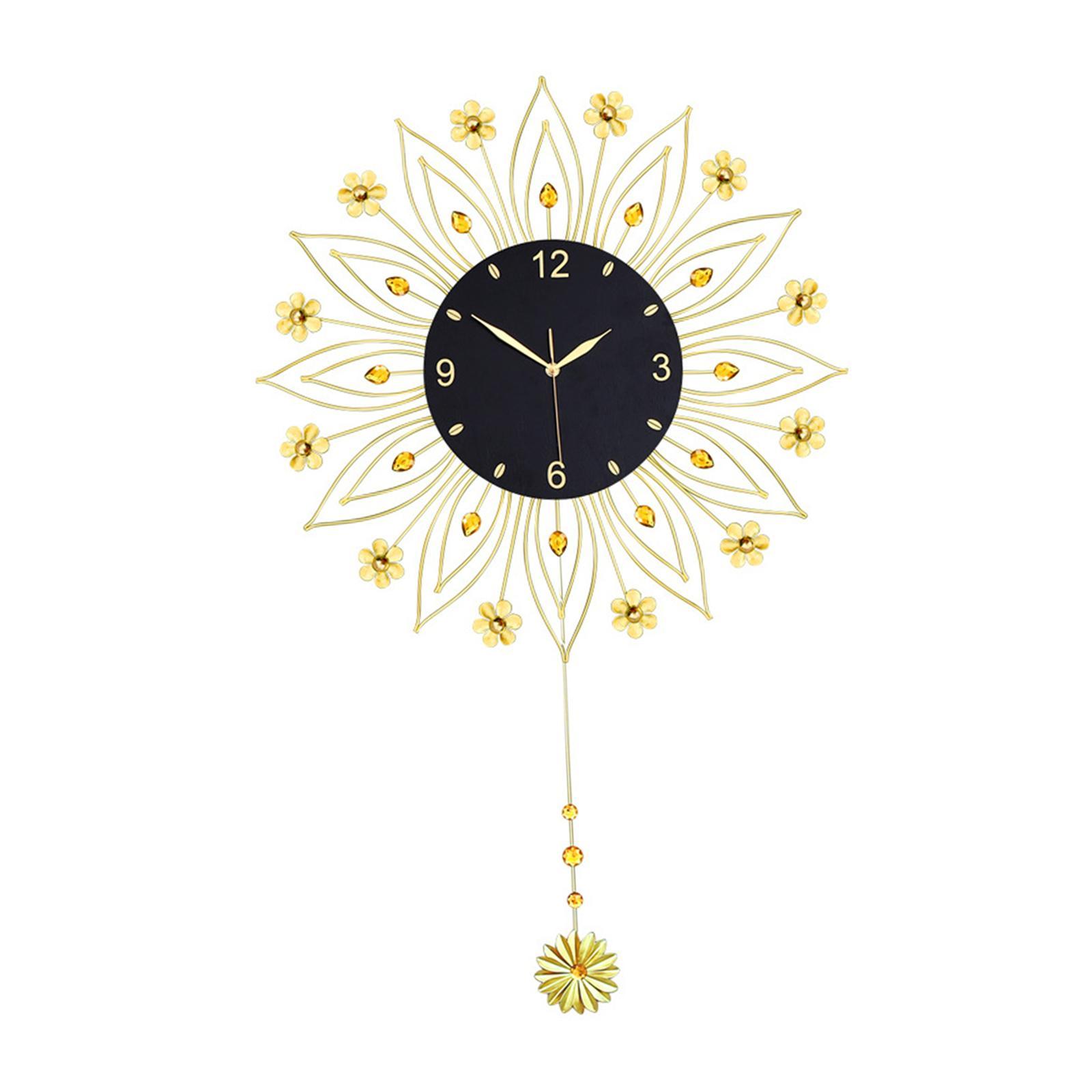 Modern Wall Clock Non Ticking Clock Metal Fashion for Office Bedroom Home