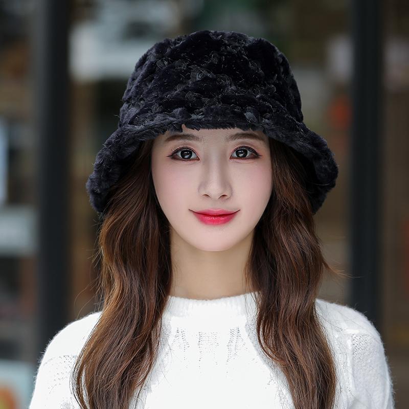 Mới Lông Thỏ Ấm Lưu Vực Nón Mùa Đông Bộ Ngoài Trời Thời Trang Xu Hướng Đồng Màu Làm Dày Hơn Người Cá Nón