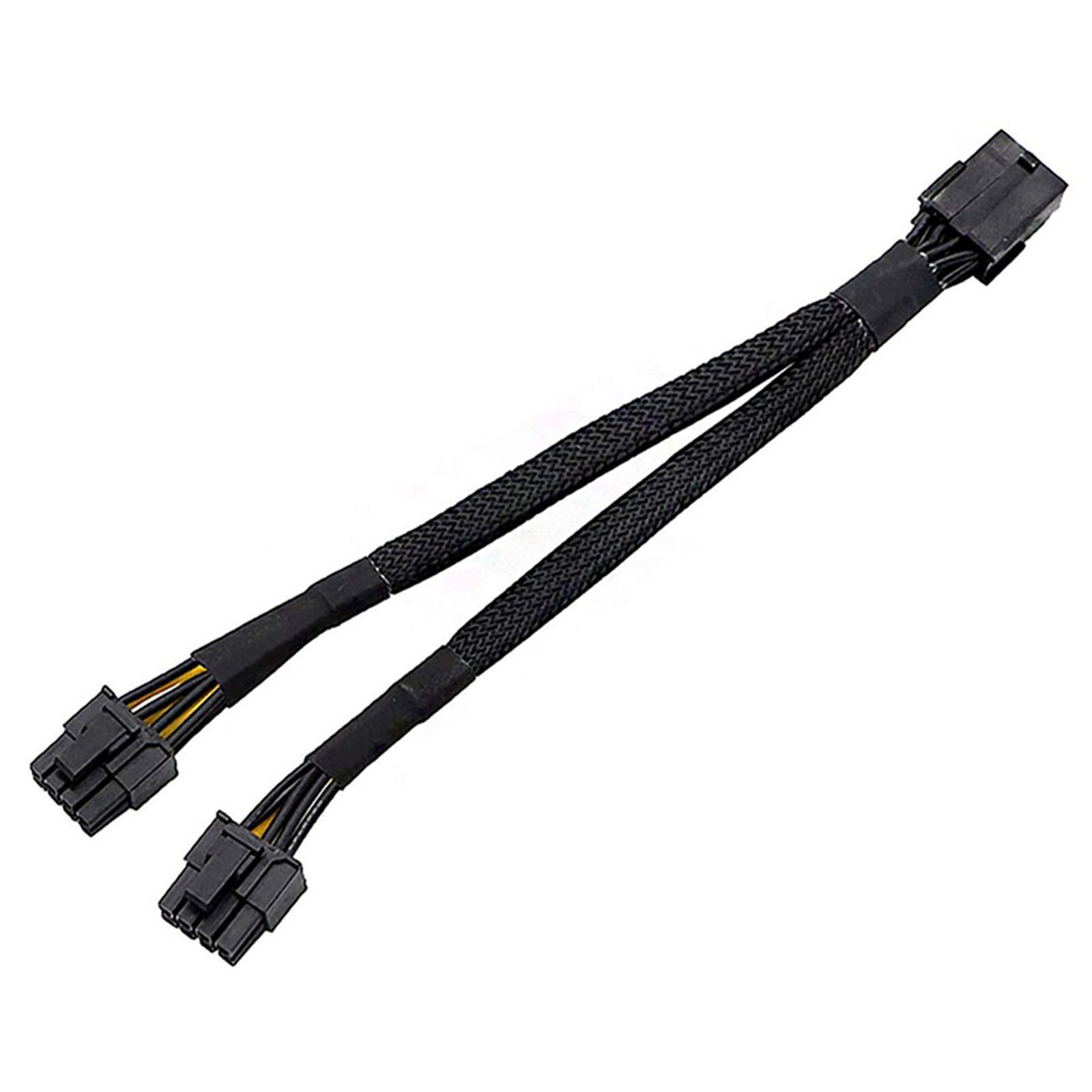 20cm Graphics Card GPU Female 8 Pin to Dual 8 Pin 6+2 Pin Male Splitter PCI-E PCIe Power Cable Tinned copper wire durable material