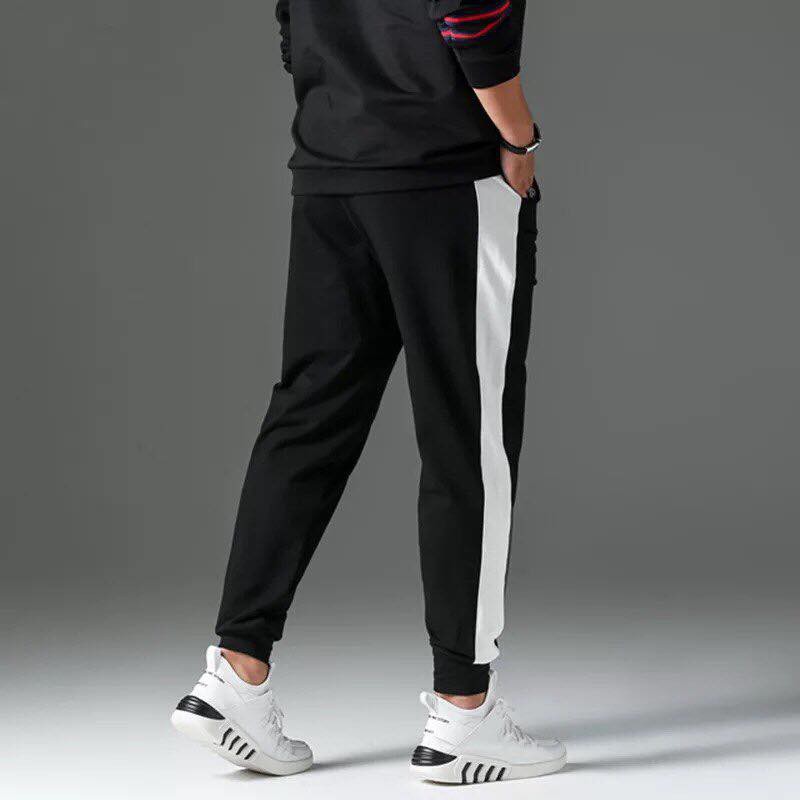 Quần jogger 1 sọc to - quần nỉ thun cotton xịn sò vải dày mịn line to