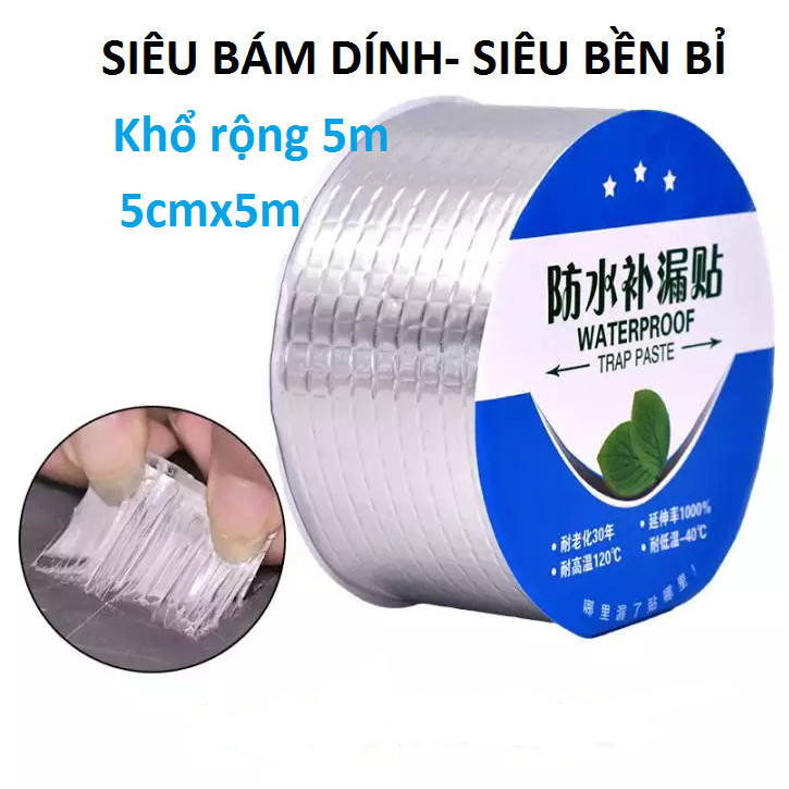 Combo 2 Cuộn Băng Keo Chống Thấm Chống Dột Siêu Dính [khổ 5cm x 5m] - KhoNCC Hàng Chính Hãng - KLM-KDCT-BUTYL