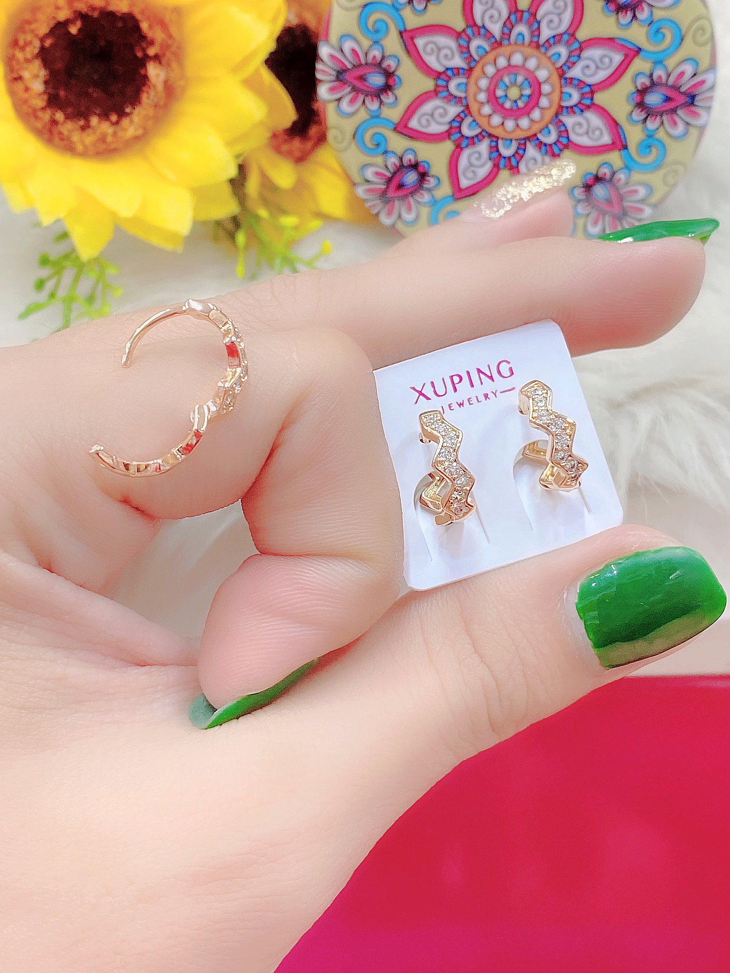 Bông tai khoen mạ 18k cao cấp H202