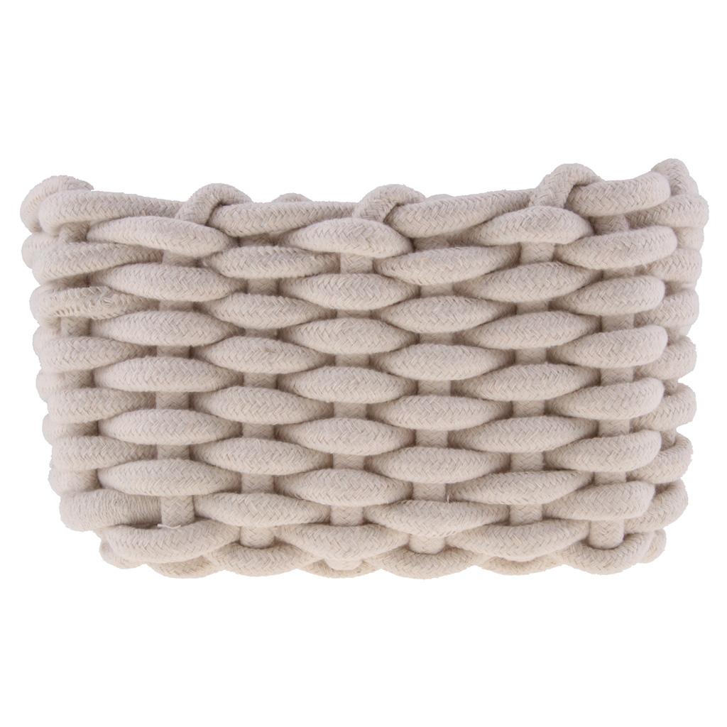 Linen Weaving Storage Baskets Box with Handle Laundry Basket Organizer