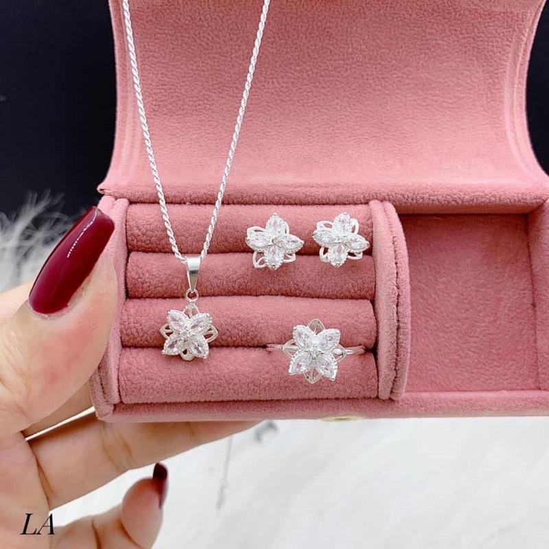 Bộ trang sức Bạc xoay tròn, Set 3 món sang chảnh quyến rũ anh nhìn