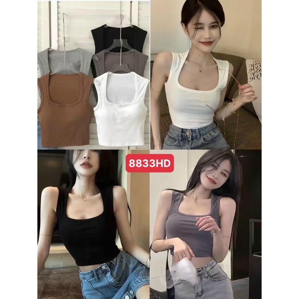 Áo Bra nữ sát nách cổ vuông dáng croptop chất thun Mềm Dáng Lửng Sẵn Đệm Ngực hàng chuẩn loại 1