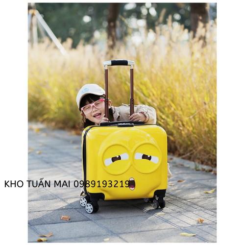 Vali cho bé  Minion cảm xúc hai mặt in Vali kéo cho trẻ em trai gái cao cấp sẵn hàng nhập khẩu đc loại 1