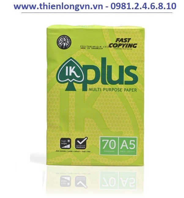 Giấy IK Plus khổ A5 định lượng 70 gsm