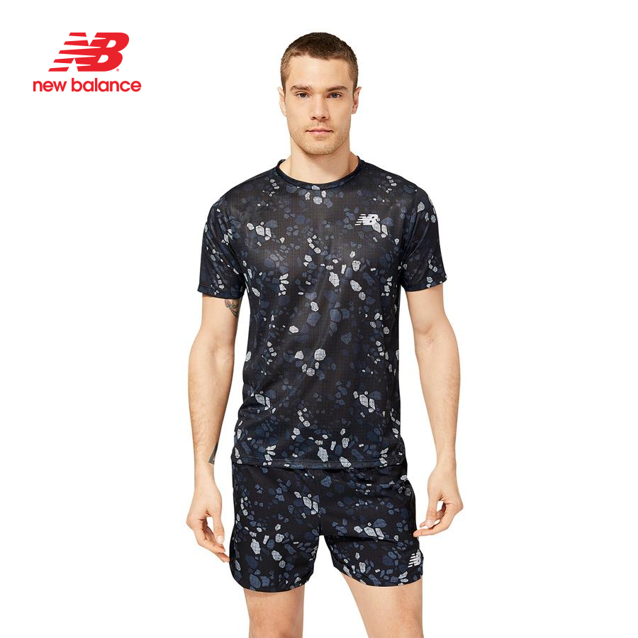 Áo thun thể thao nam New Balance NB APP RUNNING T-SHIRT M BLACK - AMT21263BK (form châu á)