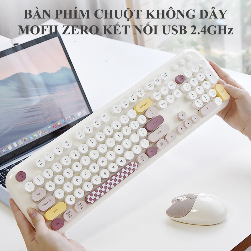 Bàn phím và chuột không dây MOFII ZERO nút tròn kết nối bằng chip USB 2.4GHz - Hàng Chính Hãng