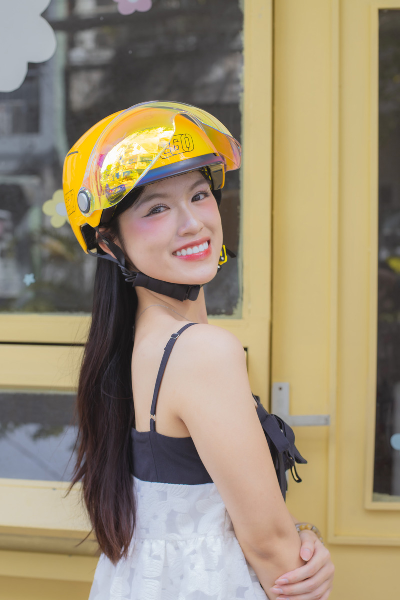 Mũ Bảo Hiểm Nửa Đầu EGO E-22 Không Kính Nhẹ Nhỏ Gọn Núm Vặn Tăng Giảm Size Thoáng Khí
