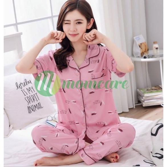 Bộ đồ ngủ, Pijama cộc tay quần dài mềm mịn, siêu dễ thương