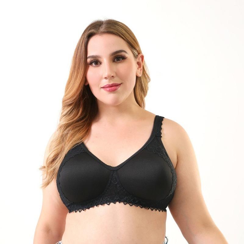 Plus Kích Thước Áo Ngực Đúc Nữ Ren Dây Vòng Push Up Mỏng Thoáng Khí Đồ Lót Hàng Ngày Áo Lót Cốc Lớn UA Kích Thước Áo màu Hồng