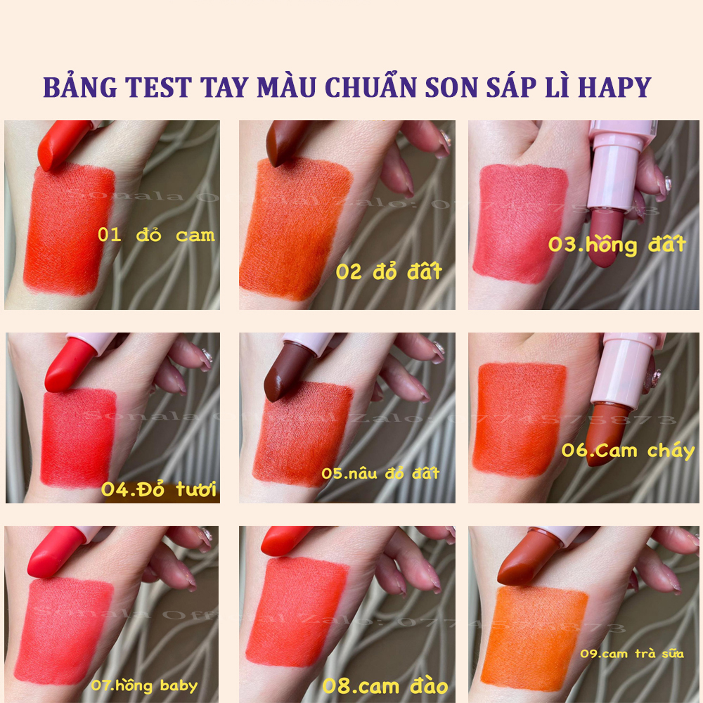 (TẶNG 1 SON) Son thỏi HAPY nhung lì Hapy MiniGarden 4.5g nhung lì lâu trôi mịn môi không khô môi bền màu