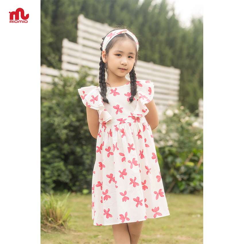 Váy bé gái thô bèo cánh tiên RIOMIO 2,3,4,5,6,7,8,9 tuổi đầm baby doll hoa dễ thương cho bé đi chơi dã ngoại RV577