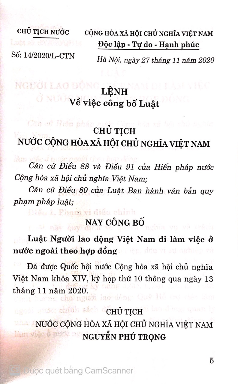Luật người lao động Việt Nam đi làm việc ở nước ngoài theo hợp đồng