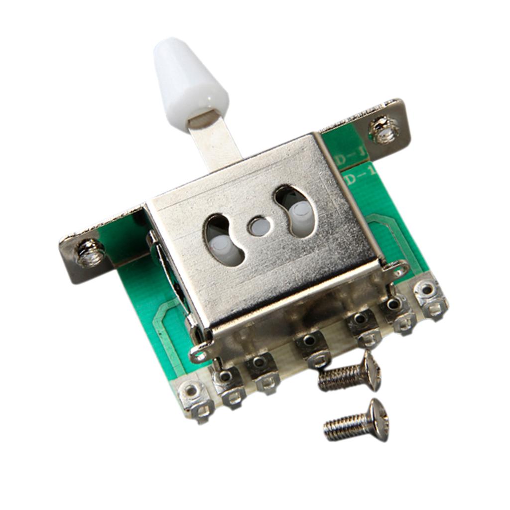 5 Way Blade Switch w/ White Knob For Fender Strat Electric Guitar