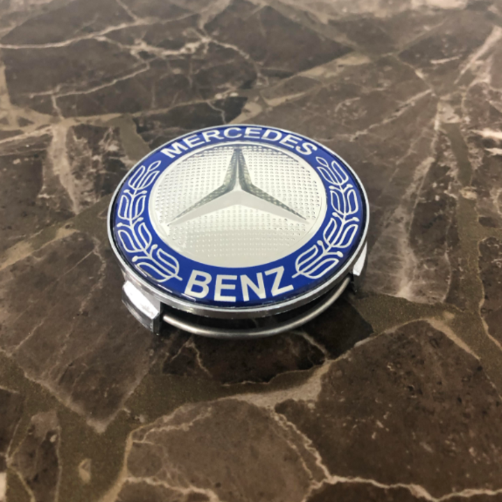 01 chiếc Logo chụp mâm, ốp lazang bánh xe ô tô Mercedes Benz cao cấp đường kính 75mm mã MBZ75