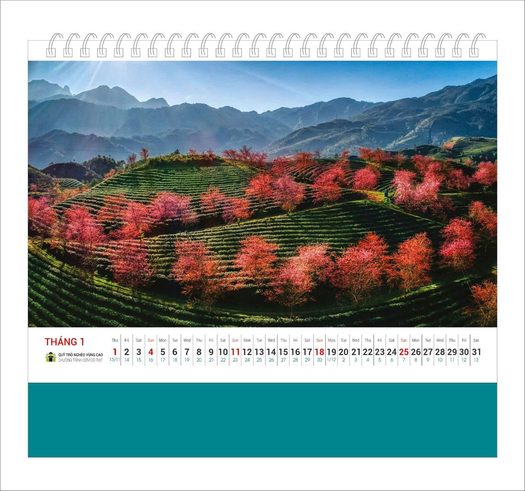 Lịch bàn Phong Cảnh Vùng Cao 2026 - Lịch Cơm Có Thịt