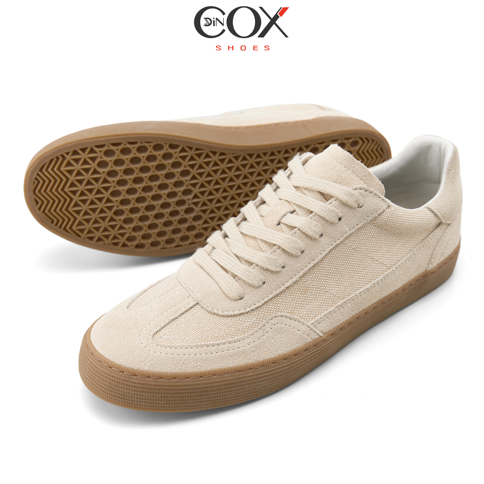 Giày Sneaker Vải Canvas Nam DC35 Beige Dincox Shoes