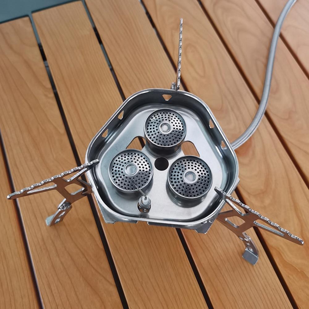 5800W Big Power Backpacking Stove with Piezo Ignition Portable Folding Camping Gas Stove Furnace for Outdoor Cooking Picnic Barbecue