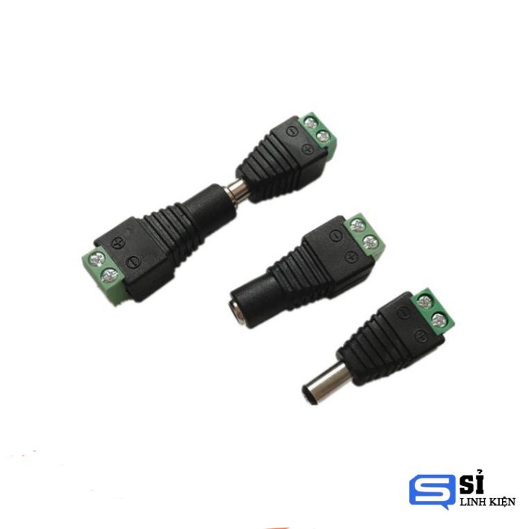 Jack nối Nguồn DC 5.5x2.1mm Đực / Cái - Cổng Domino 2P - Hàng loại Tốt