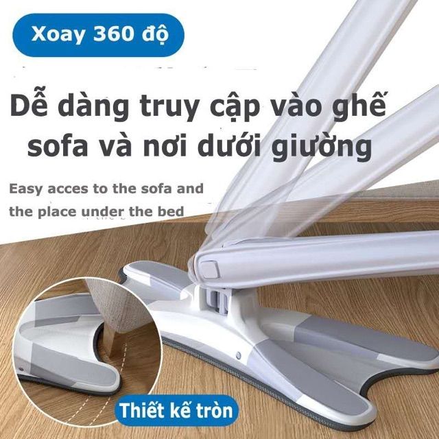 Cây Lau Nhà Tự Vắt Thông Minh Đa Năng Xoay 360 Độ Chữ X Khả Năng Vắt Nước 4 Chiều Lau Sạch Mọi Góc Cạnh