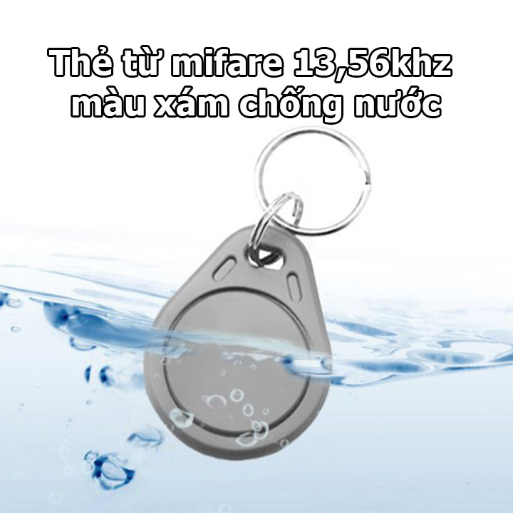 THẺ TỪ MIFARE 13,56KHZ DẠNG MÓC KHÓA THẺ MÀU XÁM CHÔNG NƯỚC-CHỐNG VA ĐẬP