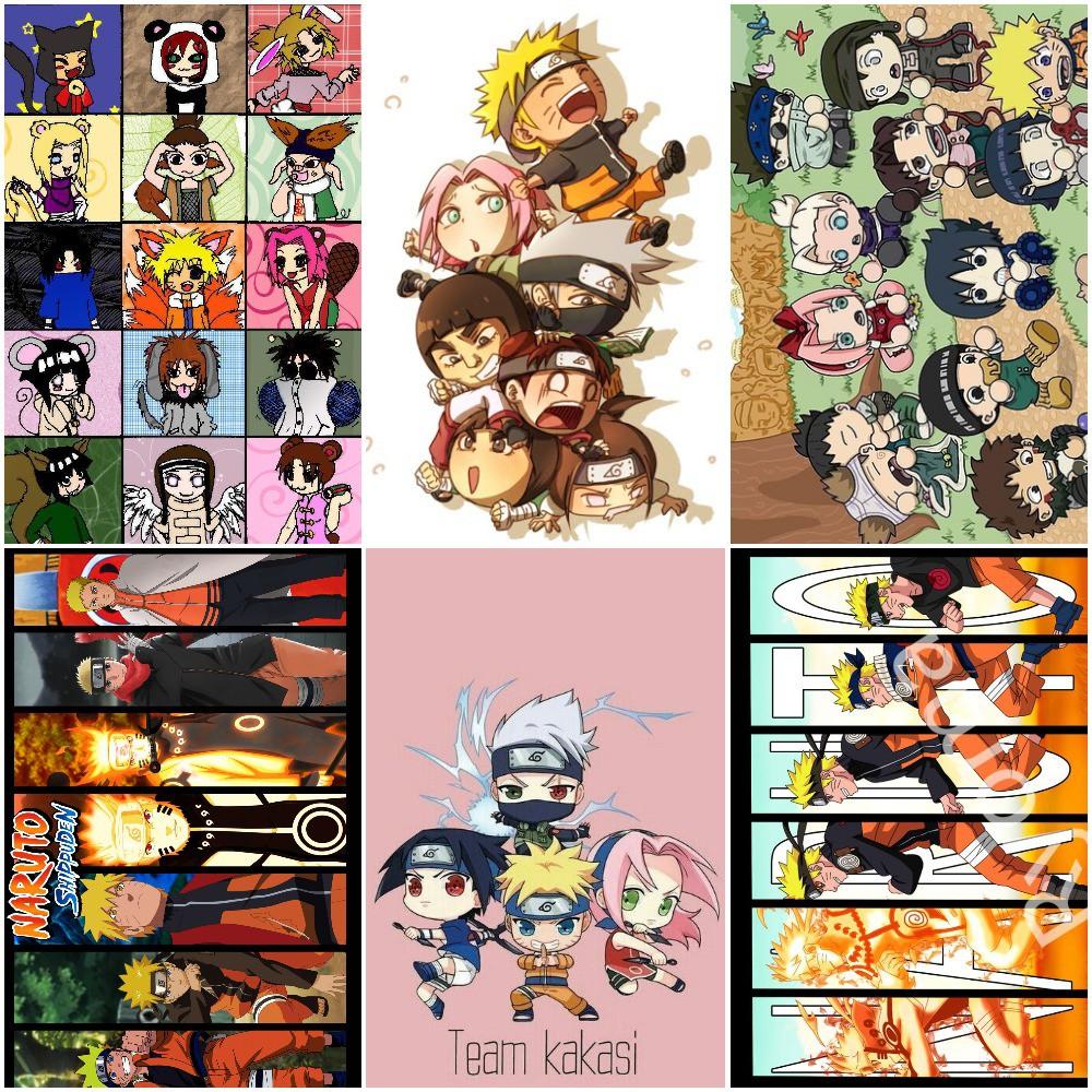 Bộ 6 Áp phích - Poster Anime Naruto (bóc dán) - A3, A4, A5