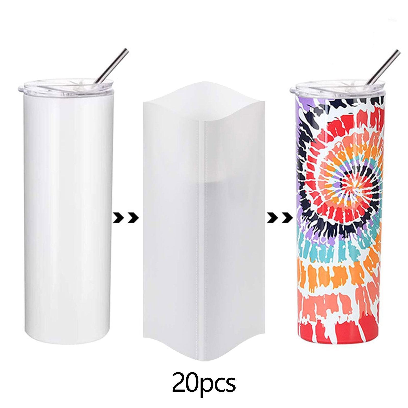 20Pcs Shrink Wrap for Sublimation Tumbler Heat Transfer Film Bags for Mugs