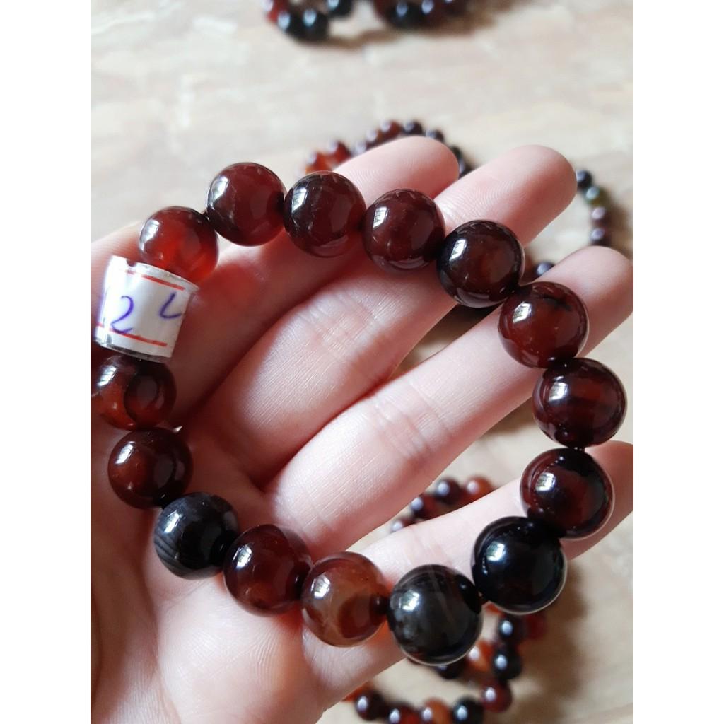 Vòng tay đá mã não nâu đỏ