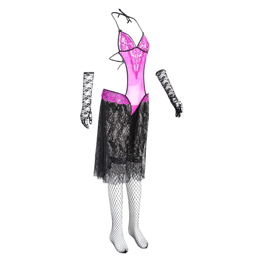 Women Maid Dress Skirt Transparent Lingerie Bodysuit Babydoll Sleepwear