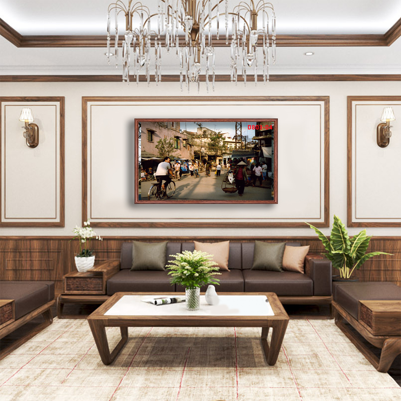 D803 01 Tranh kính Phố cổ Hà Nội