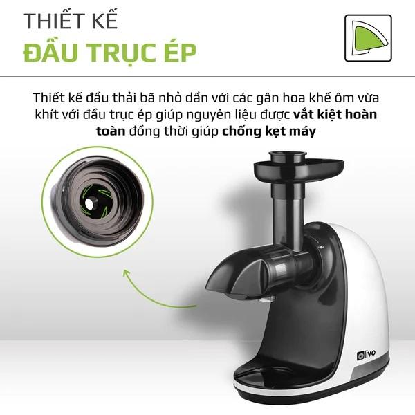 Máy Ép Chậm Trục Ngang OLIVO SJ22, Ép Rau Không Lo Kẹt Máy – Ép Kiệt Bã, Độ Ồn Thấp, Hàng Chính Hãng