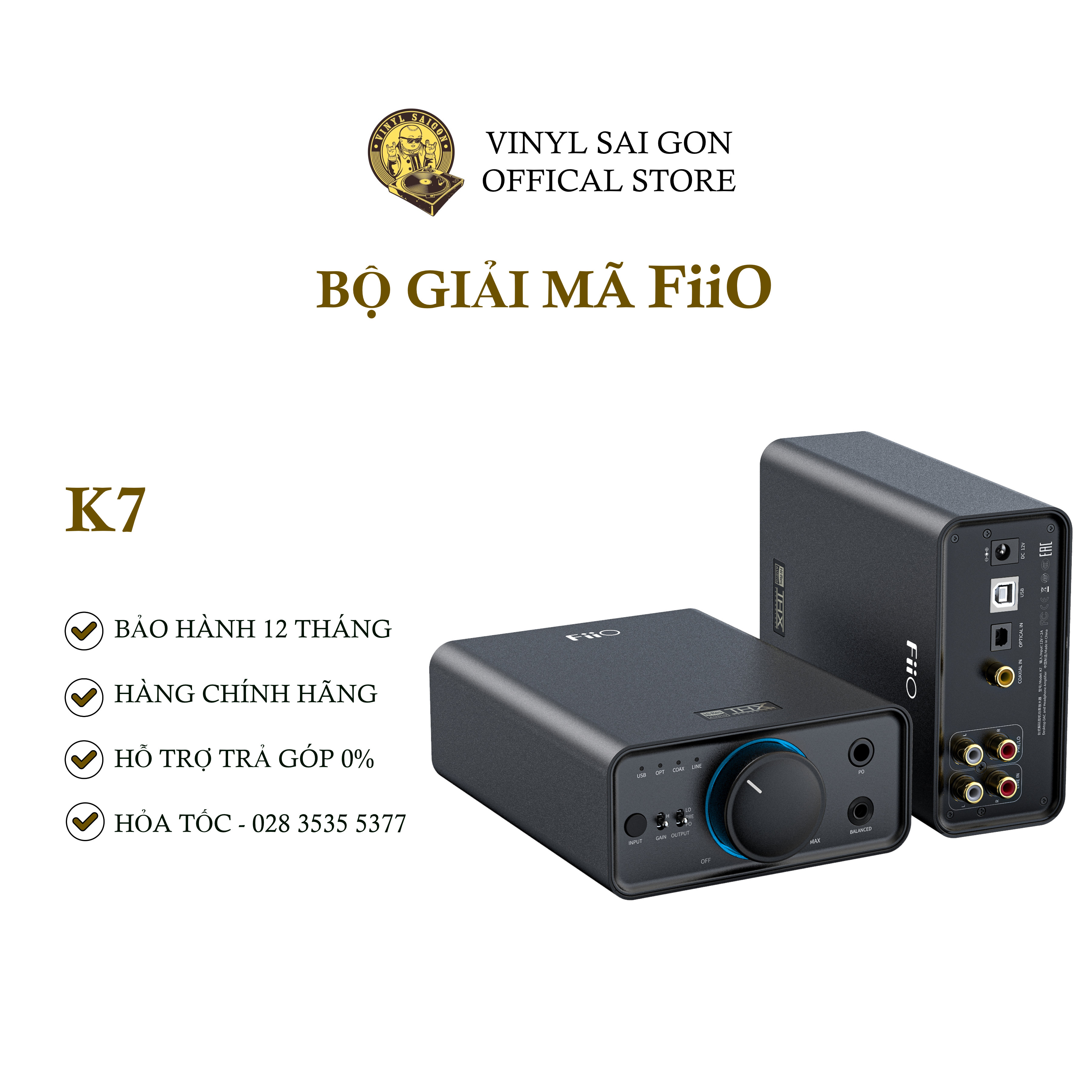 Bộ Giải Mã Desktop Amp FiiO K7 - Hàng Nhập Khẩu