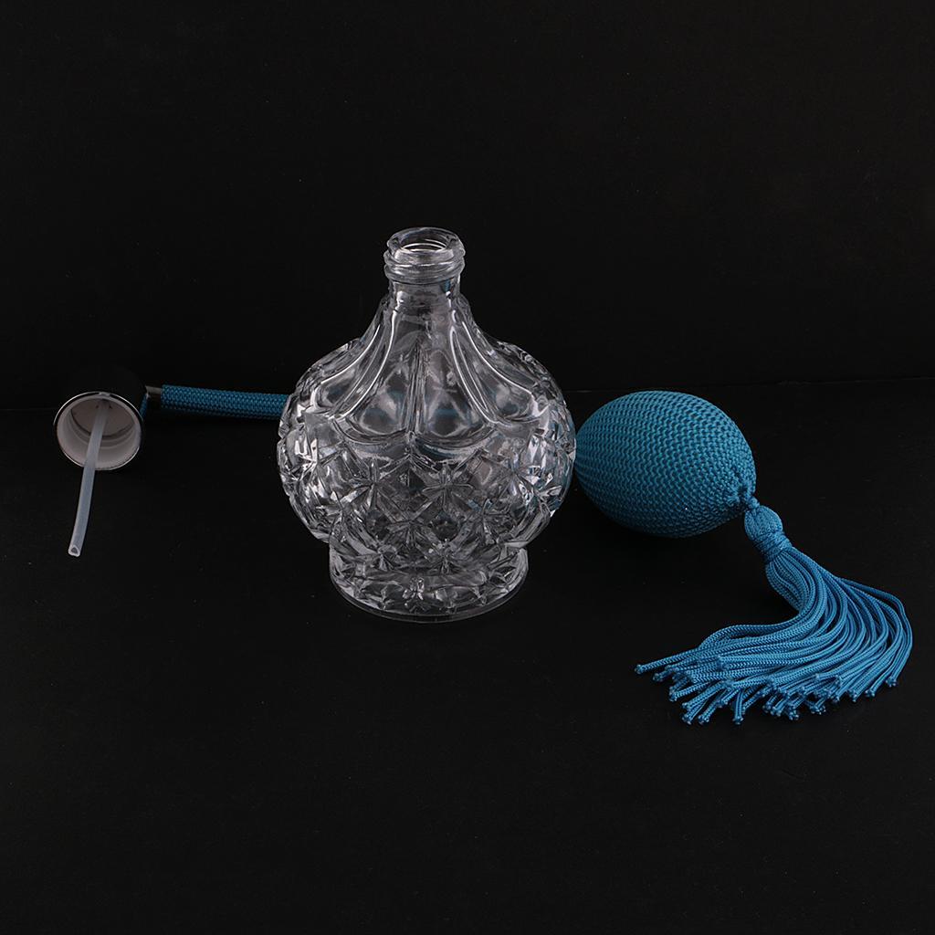 2pcs Empty 100ml Perfume Aftershave Bottle W/ Long Spray Tassels Makeup Tool
