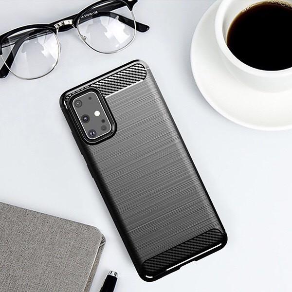 Ốp lưng dẻo Samsung Galaxy S20 / S20 Plus / S20 FE vân sợi cacbon chống sốc Rugger Amor