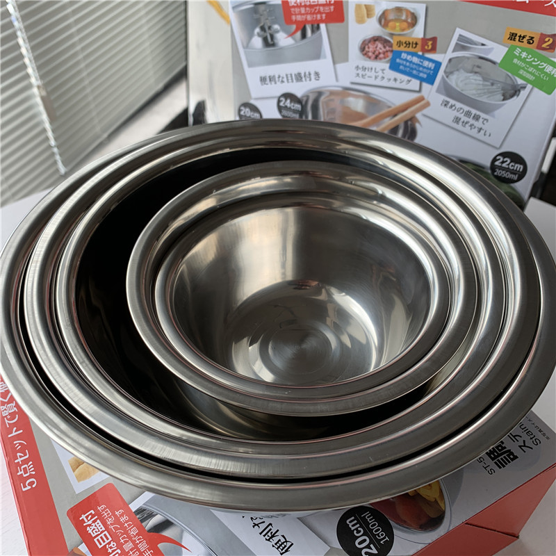 HÀNG CAO CẤP sét 5 Bát/ Tô Trộn Inox 304 Có Chia Vạch