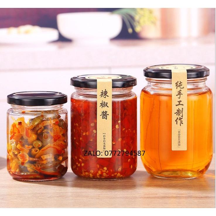 Hũ Thủy Tinh Trụ 500ml Nắp Thiết