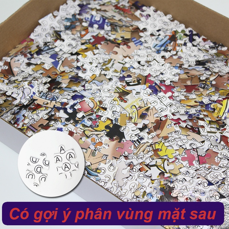 Bộ 1000 Miếng Mẫu Hoạt Hình Onepiece - Naruto - Pokemon Pikachu Tranh Ghép Xếp Hình Jigsaw Puzzle