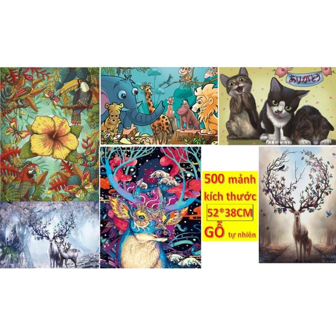 Tranh ghép hình GỖ 500 mảnh- đồ chơi xếp hình puzzle 300-500 mảnh