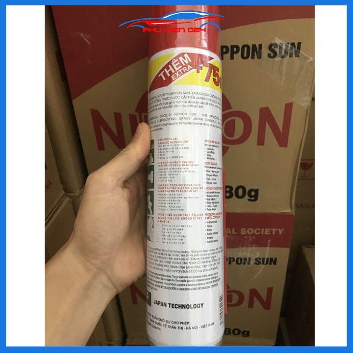 Chai xịt tẩy rỉ nippon loại to 490ml bôi trơn chống sét giảm tiếng ồn