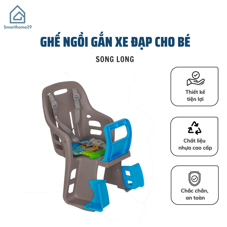 Ghế Xe Đạp, Xe Điện cho Trẻ Em tặng bình nước cho bé