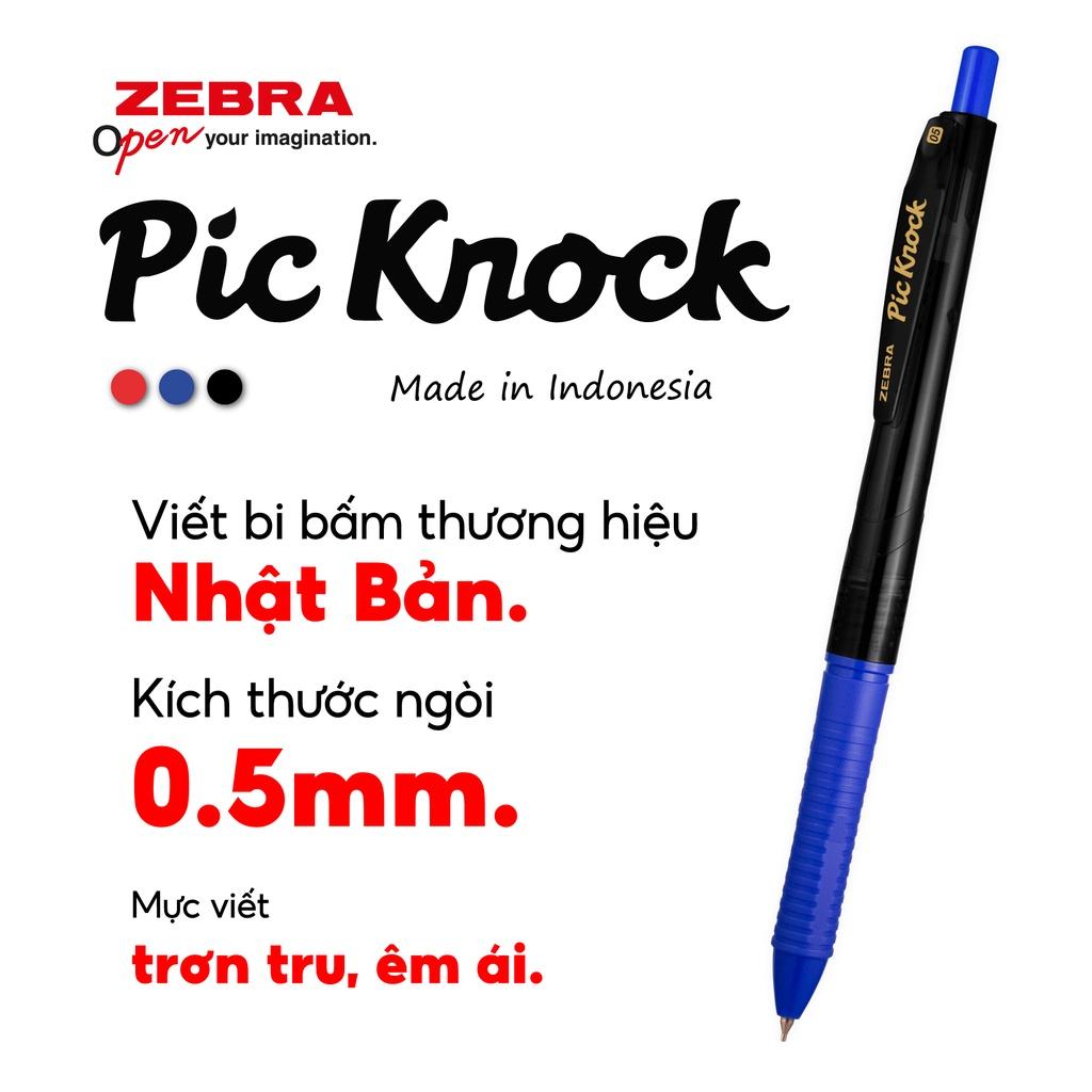 Viết bi bấm Pic Knock 0.5 - Zebra [Chính hãng