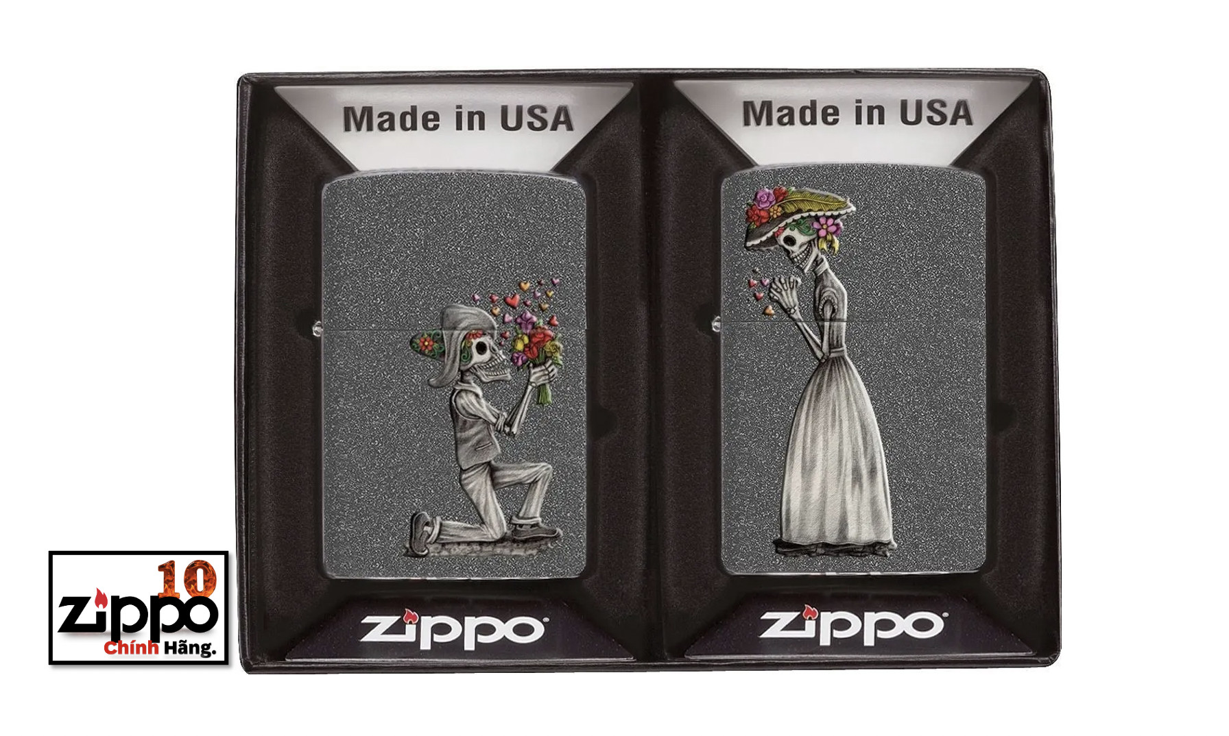 Bật lửa ZIPPO 28987 Iron Stone Couple - Chính hãng 100%