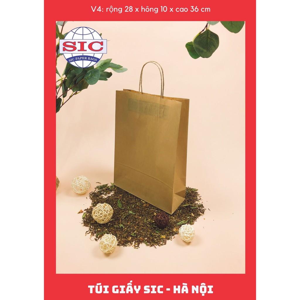 100 CHIẾC TÚI GIẤY KRAFT V4: 28x10x36 CÓ QUAI